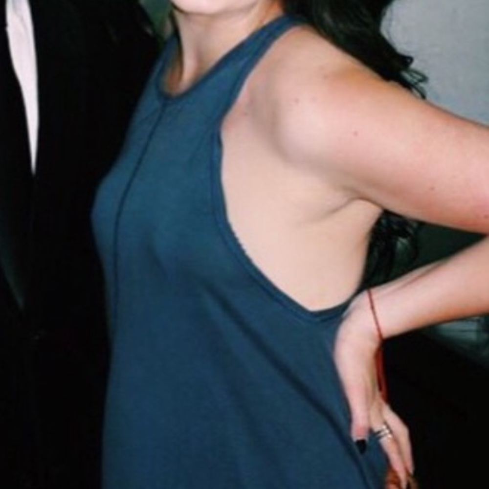 Silence + Noise High Neck Blue Dress